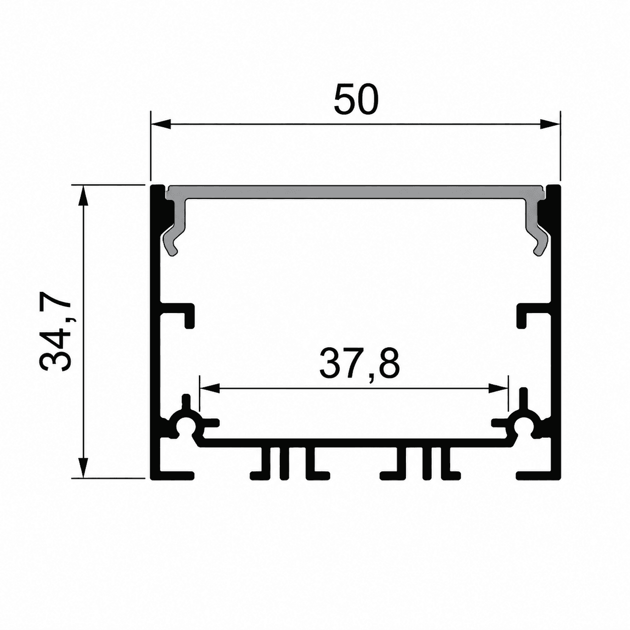5035 Surface Hanging Profile BK+WH thumbnail 2